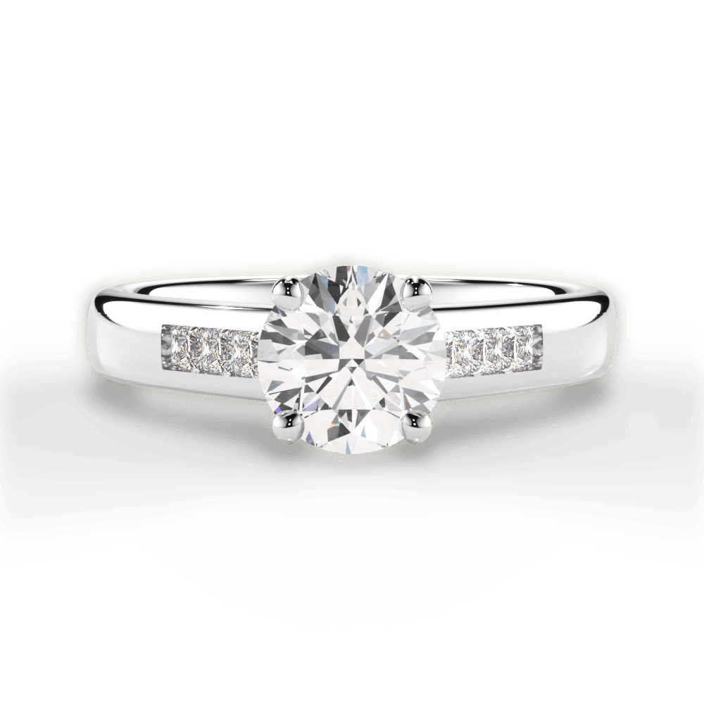 Brittany Round Cut Lab Grown Diamond 18Kt White Gold Engagement Ring