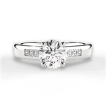 Brittany Round Cut Lab Grown Diamond 18Kt White Gold Engagement Ring