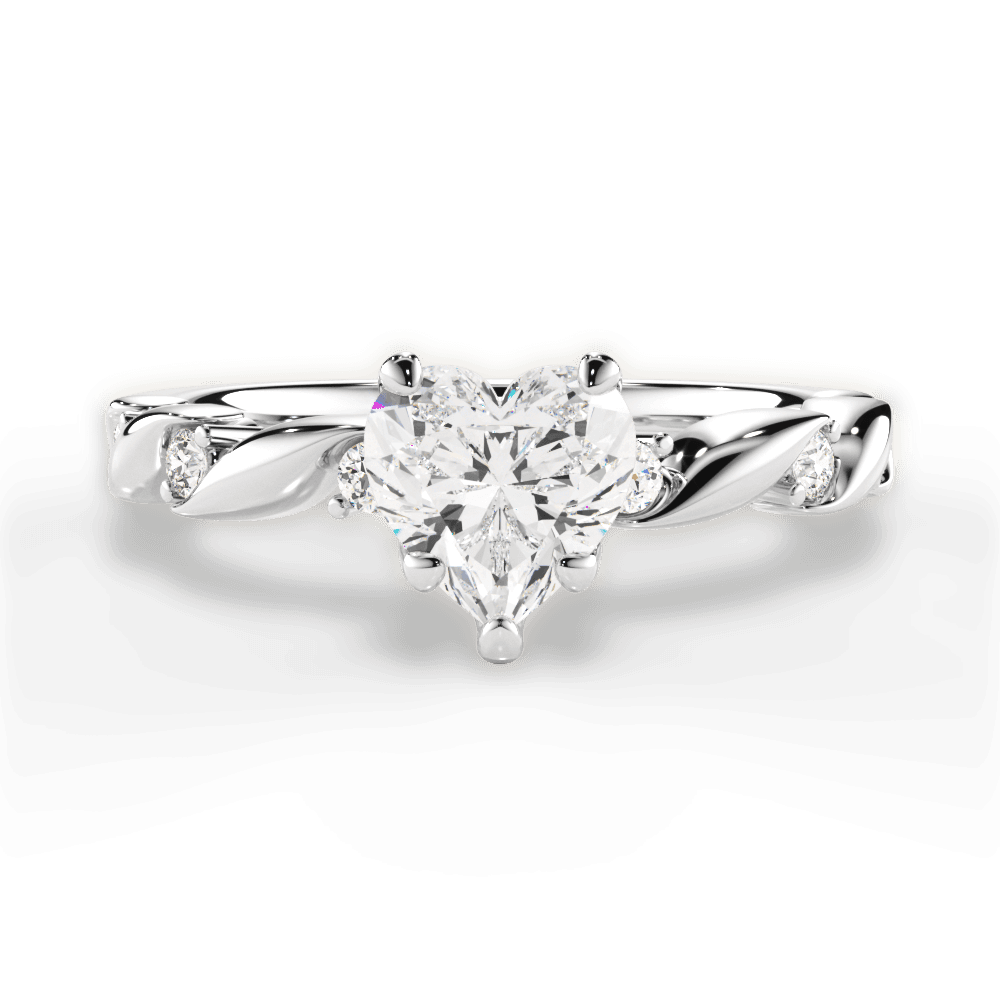 Emma Heart Cut Lab Grown Diamond Platinum Engagement Ring