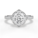 Hayley Cushion Cut Lab Grown Diamond 14Kt White Gold Engagement Ring