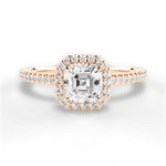 Joanne Asscher Cut Lab Grown Diamond 18Kt Rose Gold Engagement Ring