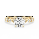 Edith Round Cut Lab Grown Diamond 18Kt Yellow Gold Engagement Ring
