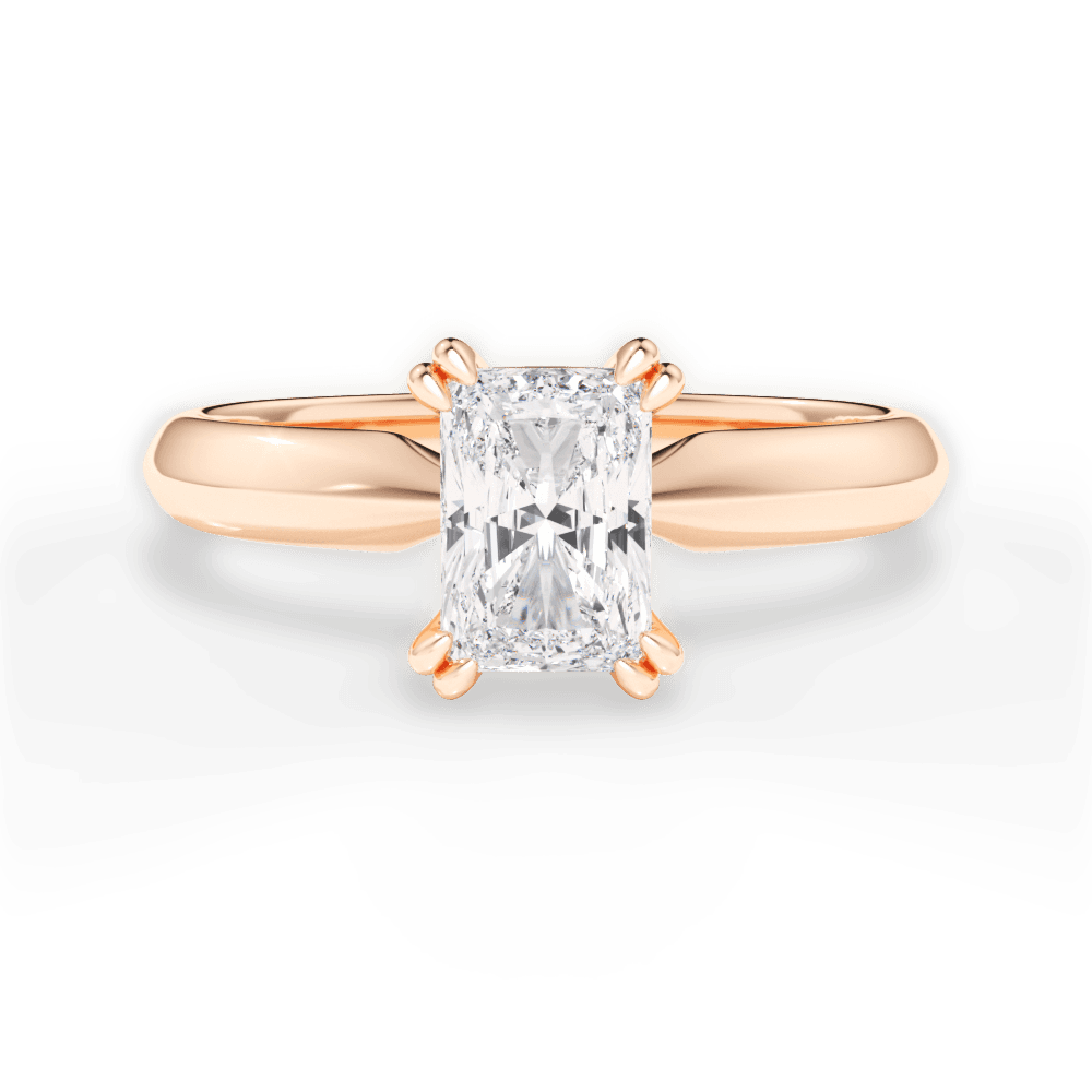 Claudia Radiant Cut Lab Grown Diamond 18Kt Rose Gold Engagement Ring