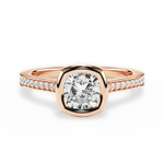 Deanna Cushion Cut Lab Grown Diamond 18Kt Rose Gold Engagement Ring