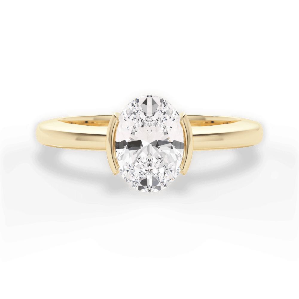 Bridget Oval Cut Lab Grown Diamond 18Kt Yellow Gold Engagement Ring