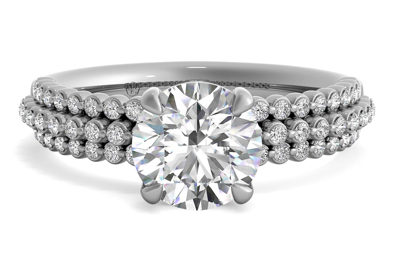 Hailey Round Cut Lab Grown Diamond 14Kt White Gold Engagement Ring