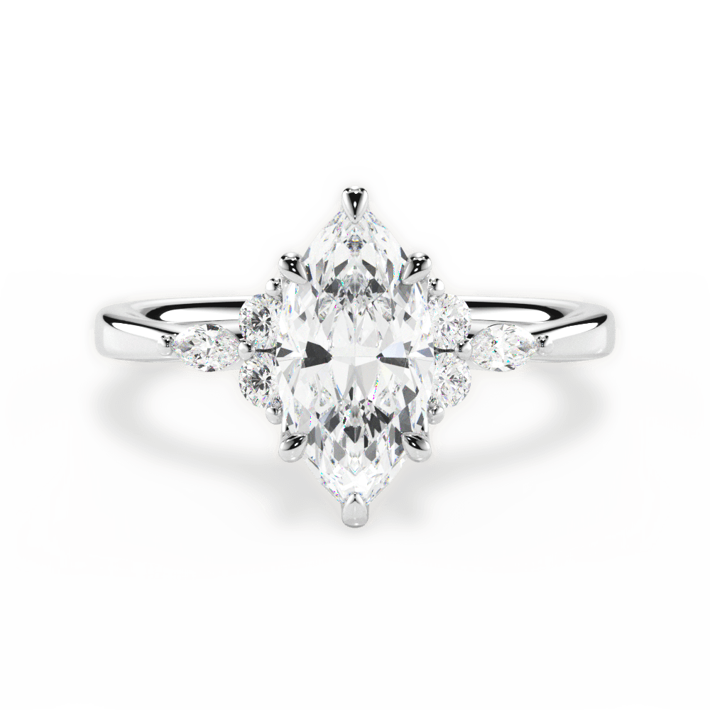 Cynthia Marquise Cut Lab Grown Diamond Platinum Engagement Ring