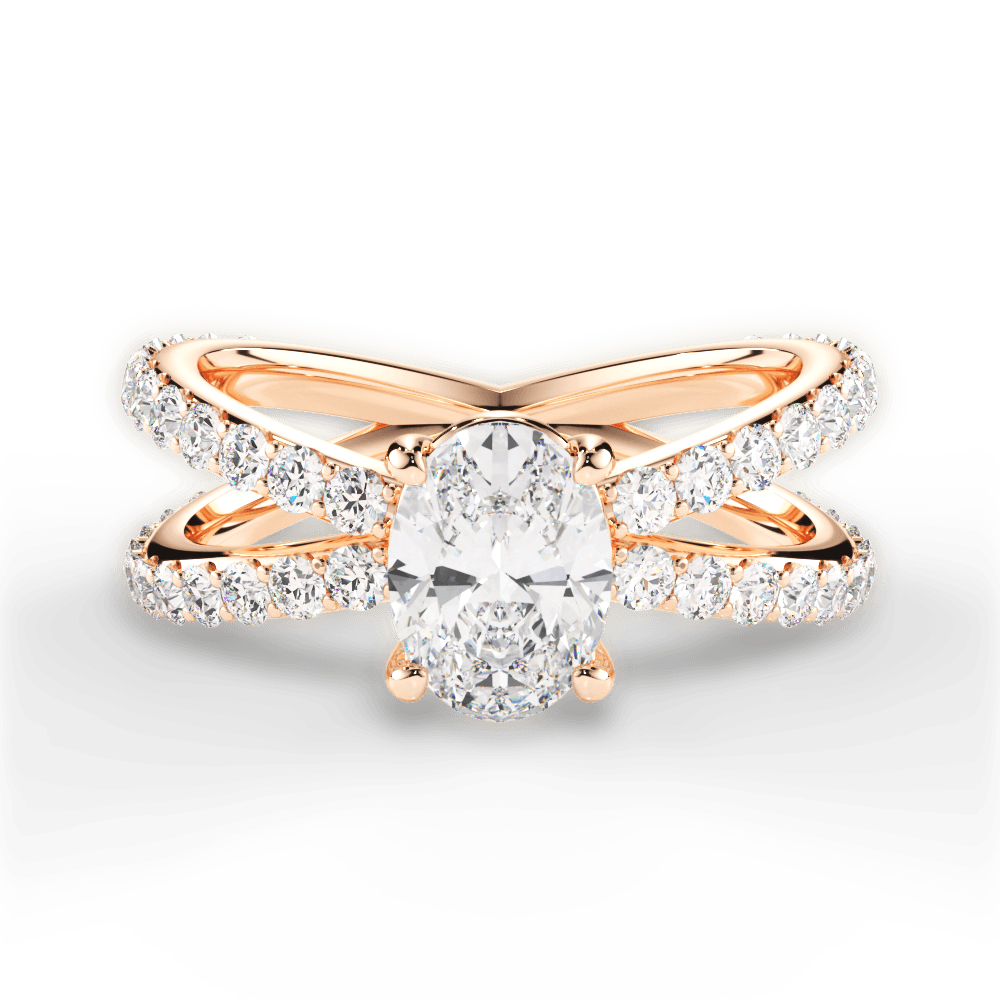 Lauren Oval Cut Lab Grown Diamond 18Kt Rose Gold Engagement Ring