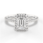Joanne Emerald Cut Lab Grown Diamond 14Kt White Gold Engagement Ring
