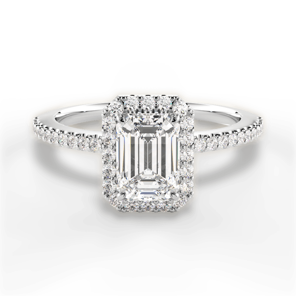 Joanne Emerald Cut Lab Grown Diamond Platinum Engagement Ring