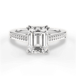 Denise Emerald Cut Lab Grown Diamond Platinum Engagement Ring