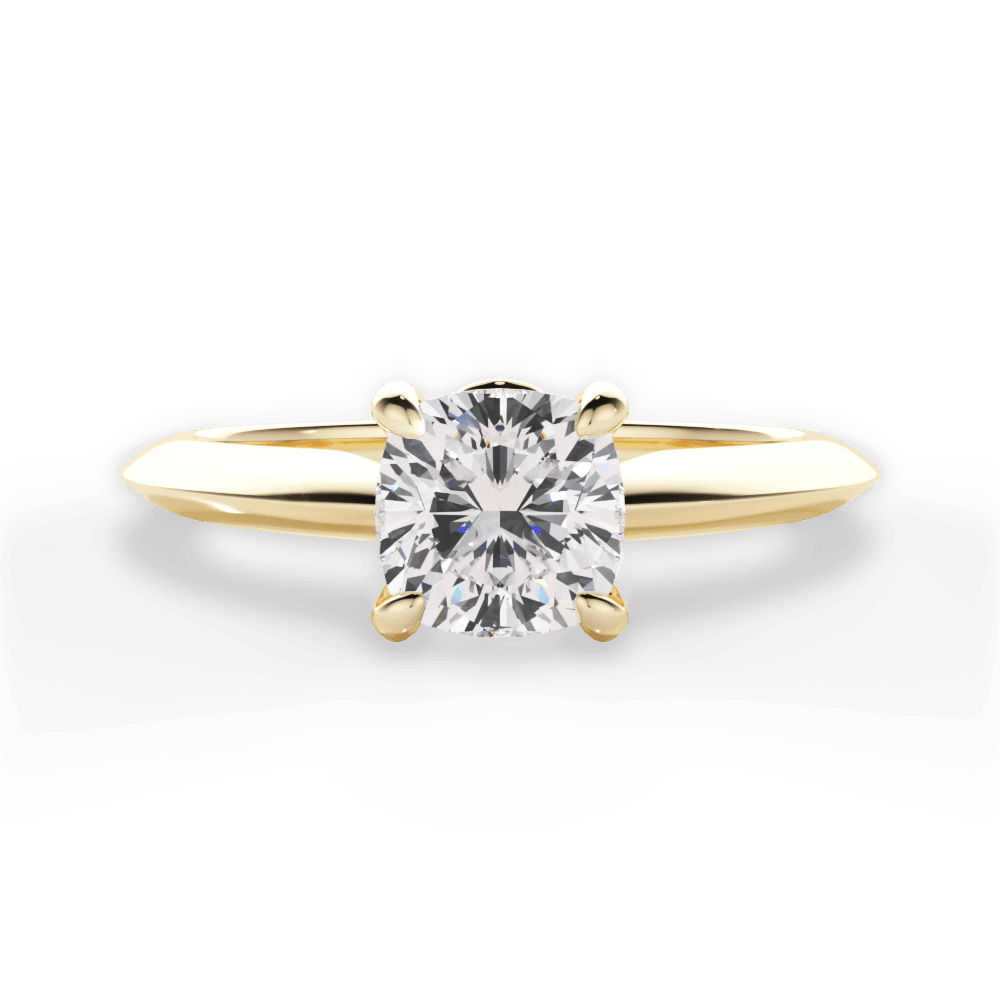 Diana Cushion Cut Lab Grown Diamond 18Kt Yellow Gold Engagement Ring