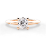 Diana Asscher Cut Lab Grown Diamond 18Kt Rose Gold Engagement Ring