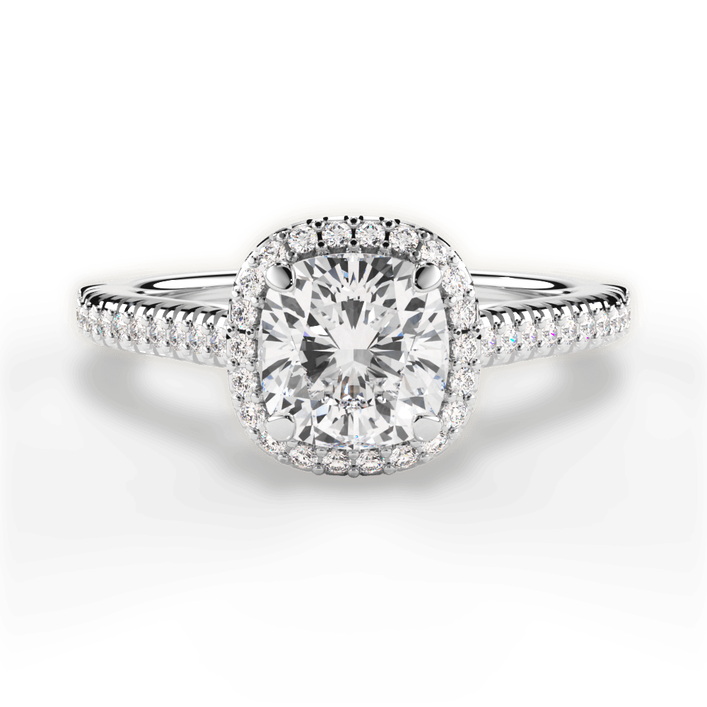 Jenny Cushion Cut Lab Grown Diamond 18Kt White Gold Engagement Ring