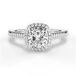 Jenny Cushion Cut Lab Grown Diamond 18Kt White Gold Engagement Ring
