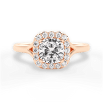 Geneva Cushion Cut Lab Grown Diamond 18Kt Rose Gold Engagement Ring