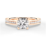 Katelyn Cushion Cut Lab Grown Diamond 18Kt Rose Gold Engagement Ring