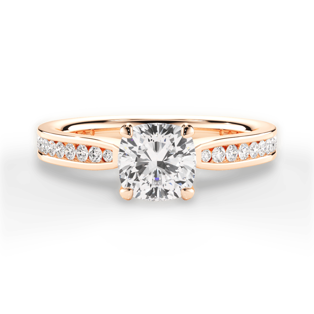 Katelyn Cushion Cut Lab Grown Diamond 18Kt Rose Gold Engagement Ring