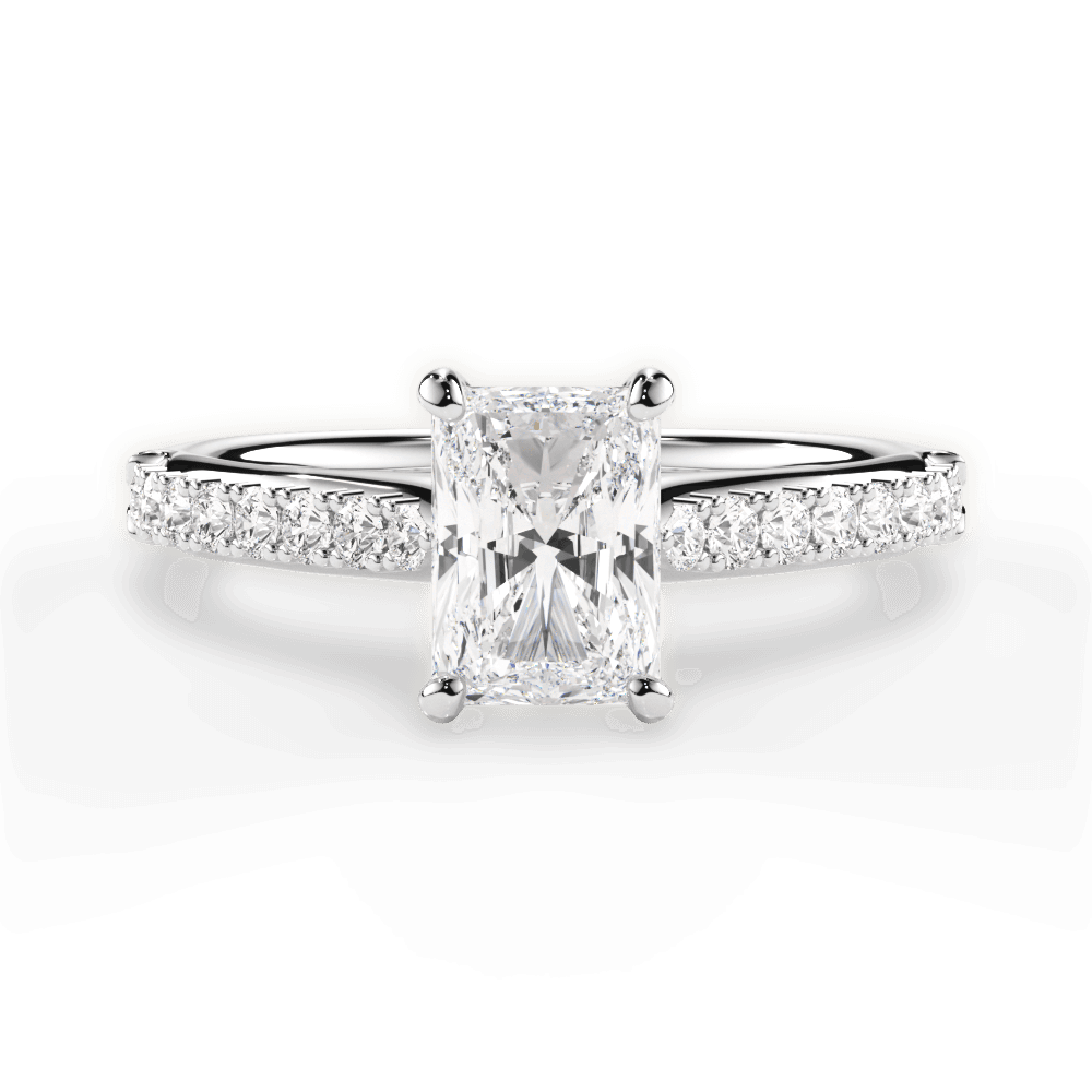 Elizabeth Radiant Cut Lab Grown Diamond Platinum Engagement Ring