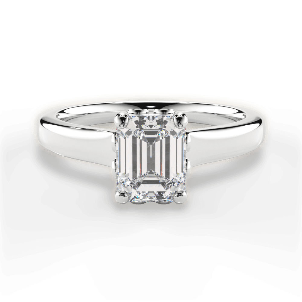 Carol Emerald Cut Lab Grown Diamond 18Kt White Gold Engagement Ring