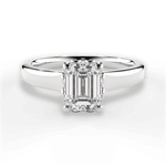 Carol Emerald Cut Lab Grown Diamond 18Kt White Gold Engagement Ring