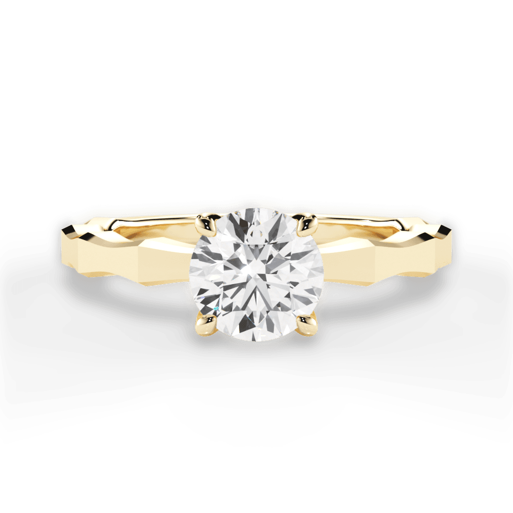 Aaliyah Round Cut Lab Grown Diamond 18Kt Yellow Gold Engagement Ring