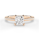 Helen Princess Cut Lab Grown Diamond 18Kt Rose Gold Engagement Ring