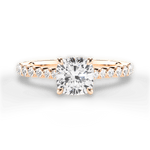 Dana Cushion Cut Lab Grown Diamond 18Kt Rose Gold Engagement Ring