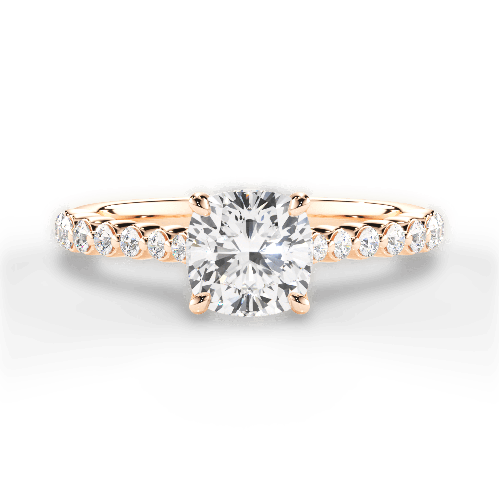 Dana Cushion Cut Lab Grown Diamond 18Kt Rose Gold Engagement Ring