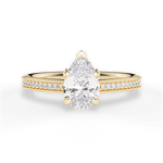 Janet Pear Cut Lab Grown Diamond 18Kt Yellow Gold Engagement Ring
