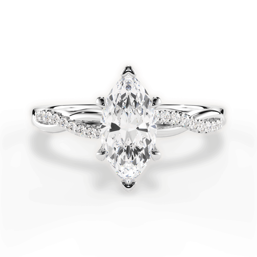 Charlotte Marquise Cut Lab Grown Diamond 18Kt White Gold Engagement Ring