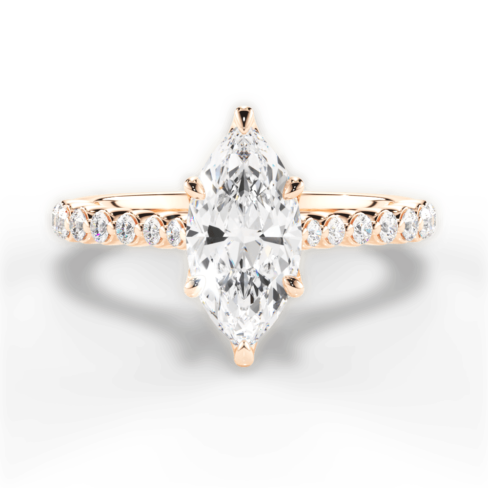 Dana Marquise Cut Lab Grown Diamond 18Kt Rose Gold Engagement Ring