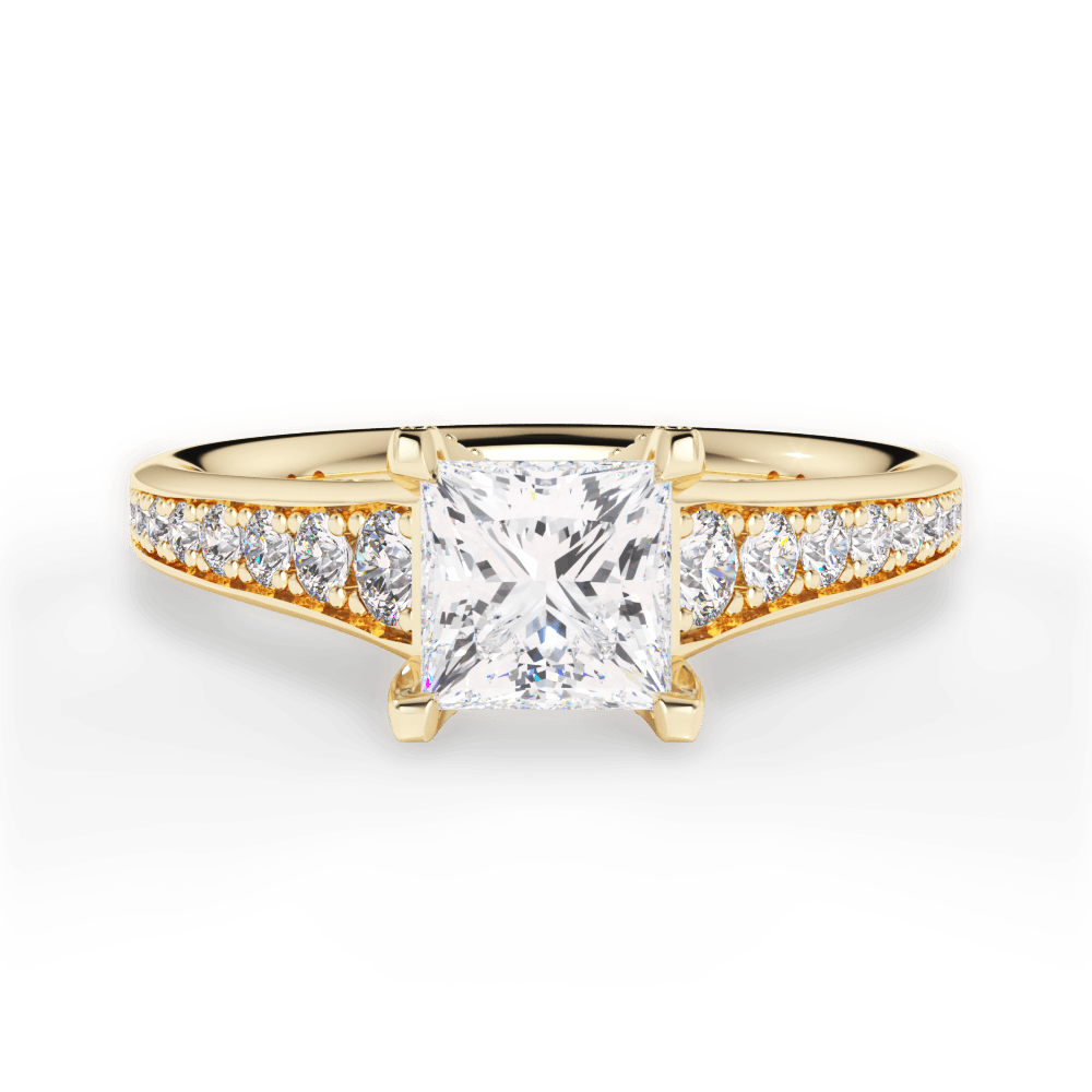 Leslie Princess Cut Lab Grown Diamond 18Kt Yellow Gold Engagement Ring