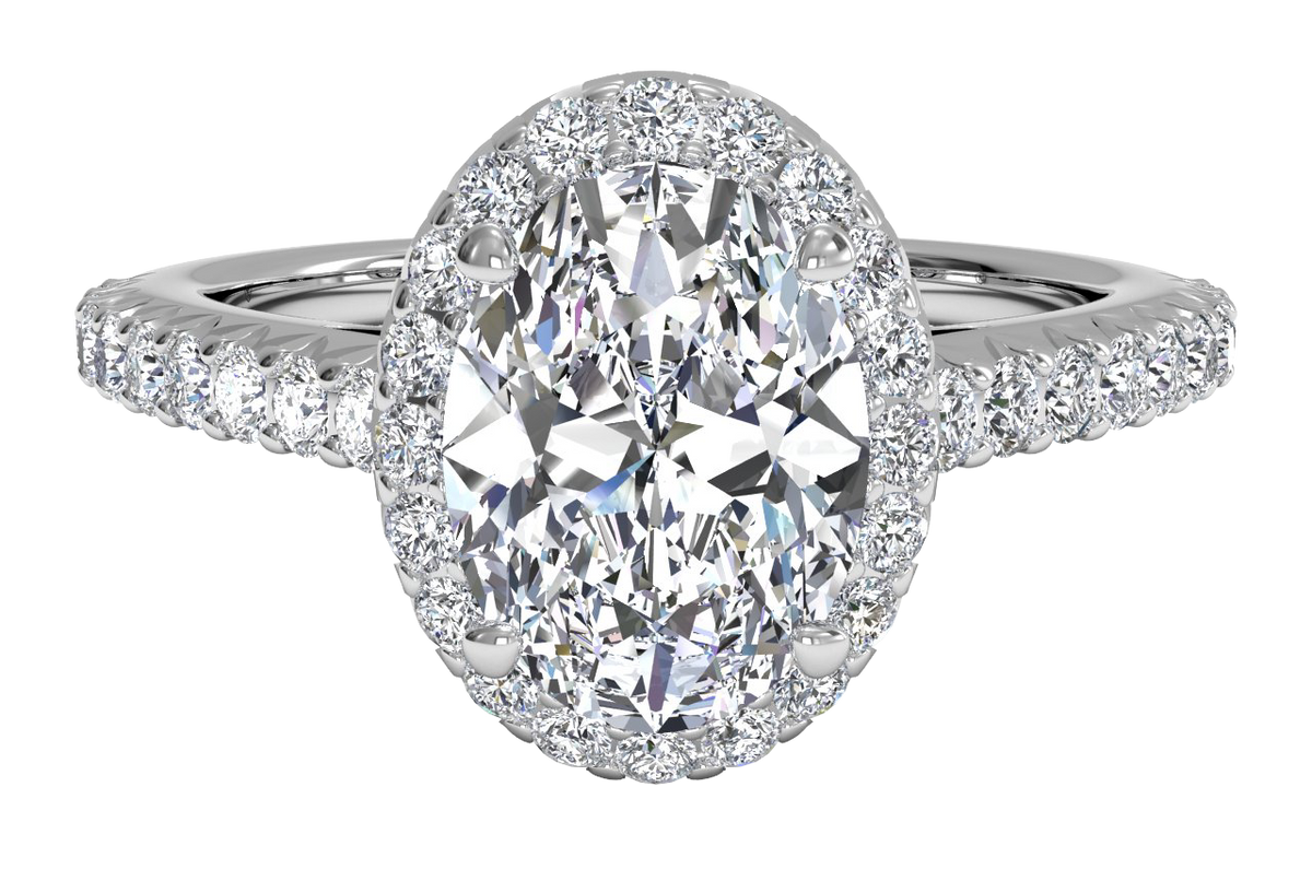 Kathleen Oval Cut Lab Grown Diamond 18Kt White Gold Engagement Ring