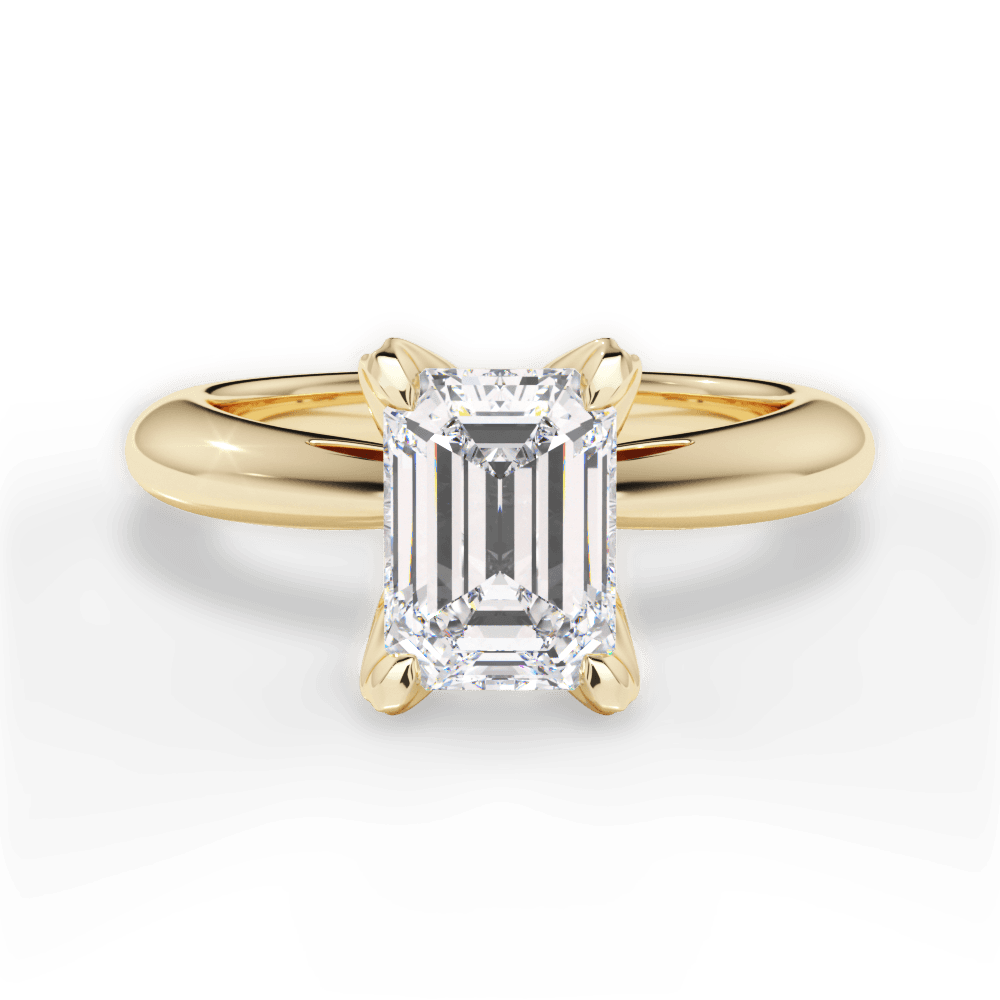 Elaine Emerald Cut Lab Grown Diamond 18Kt Yellow Gold Engagement Ring