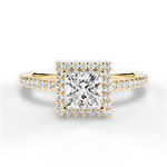 Joanne Princess Cut Lab Grown Diamond 18Kt Yellow Gold Engagement Ring