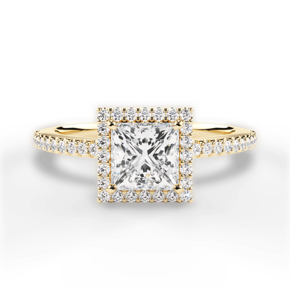 Joanne Princess Cut Lab Grown Diamond 18Kt Yellow Gold Engagement Ring