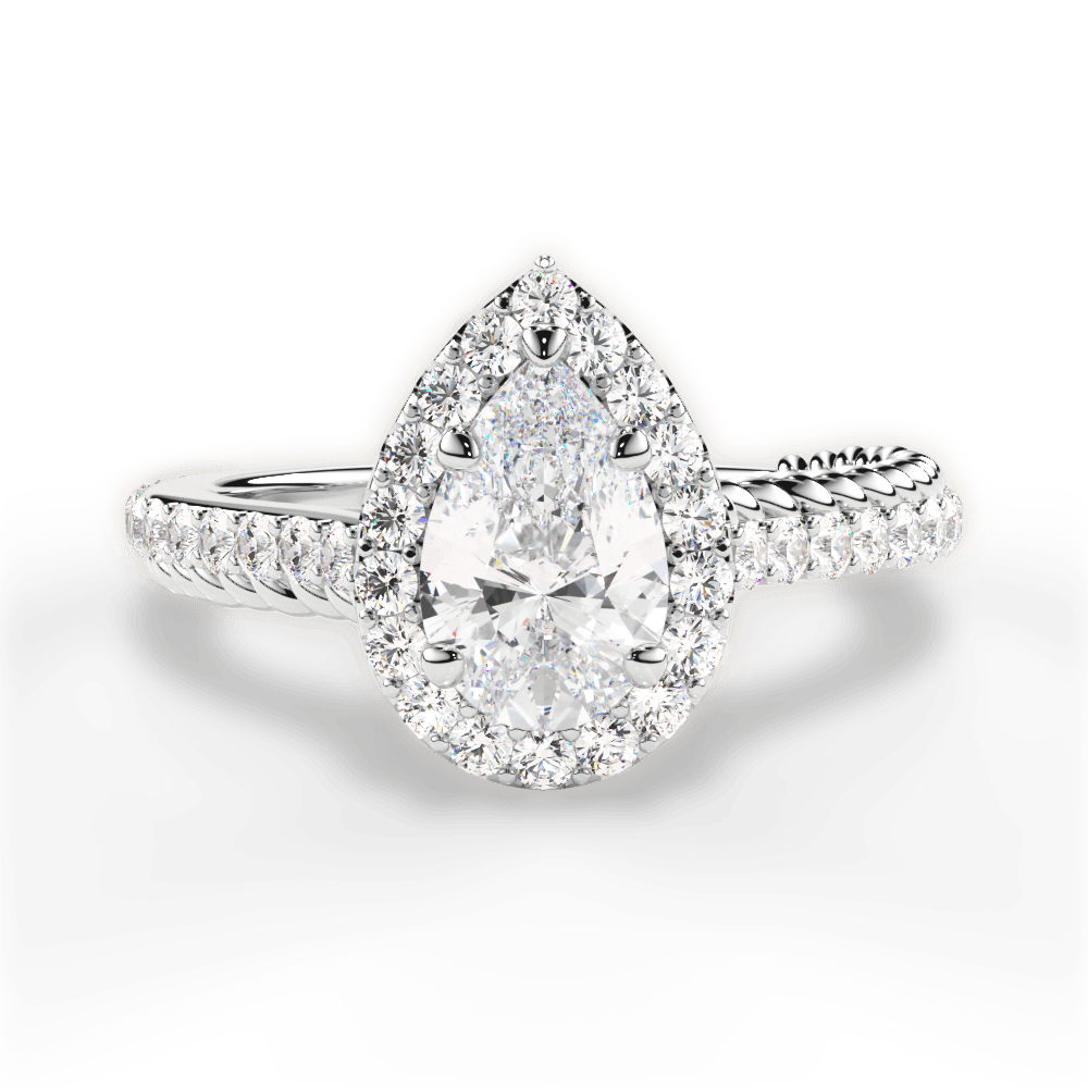 Kim Pear Cut Lab Grown Diamond Platinum Engagement Ring