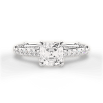 Lindsay Asscher Cut Lab Grown Diamond Platinum Engagement Ring