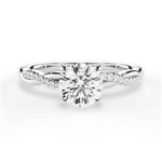 Charlotte Round Cut Lab Grown Diamond 18Kt White Gold Engagement Ring