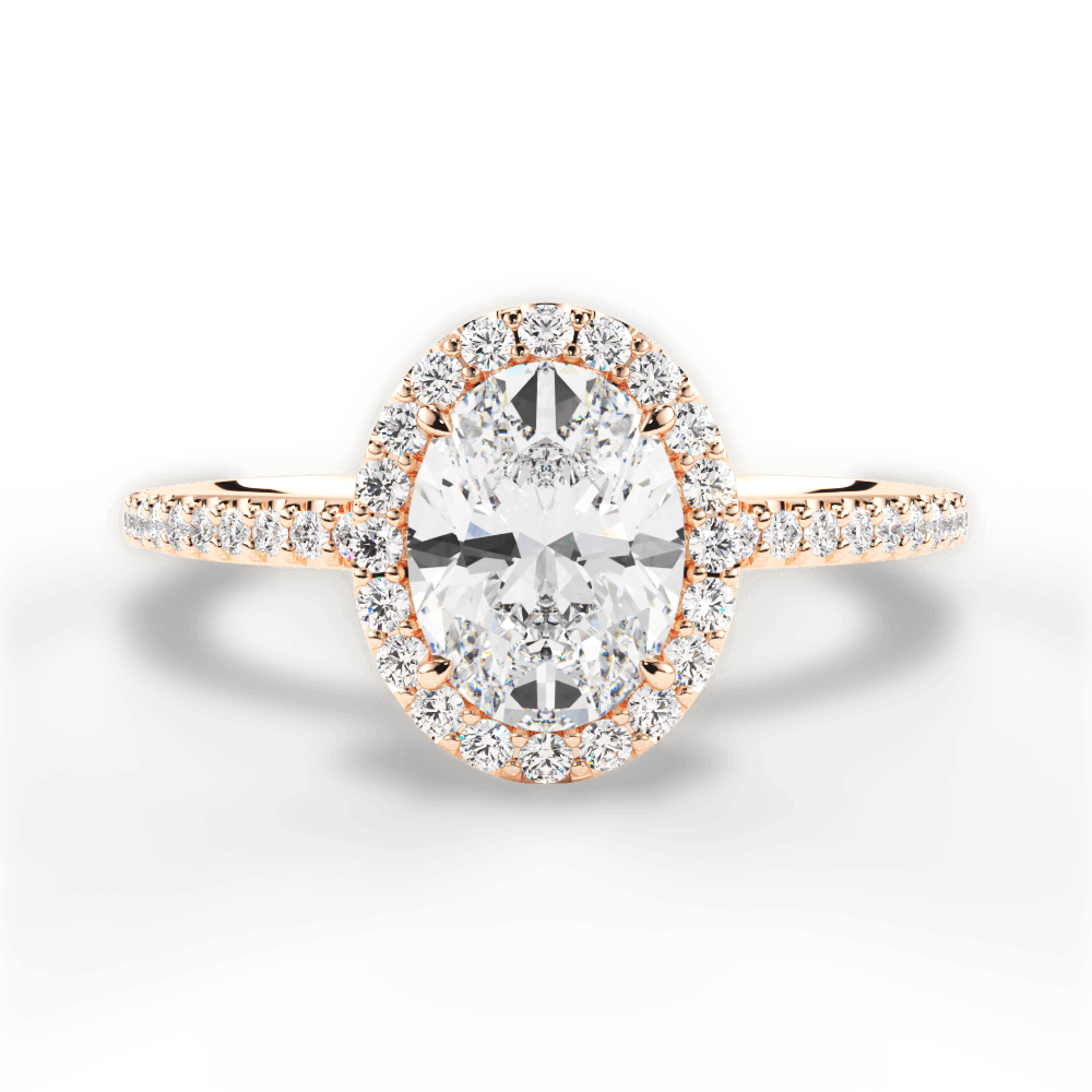 Joanne Oval Cut Lab Grown Diamond 18Kt Rose Gold Engagement Ring