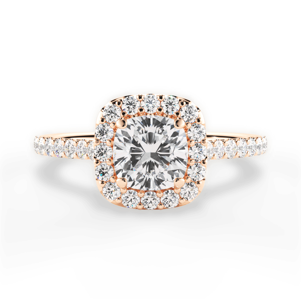 Ingrid Cushion Cut Lab Grown Diamond 18Kt Rose Gold Engagement Ring