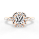 Ingrid Cushion Cut Lab Grown Diamond 18Kt Rose Gold Engagement Ring