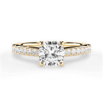 Elizabeth Cushion Cut Lab Grown Diamond 18Kt Yellow Gold Engagement Ring