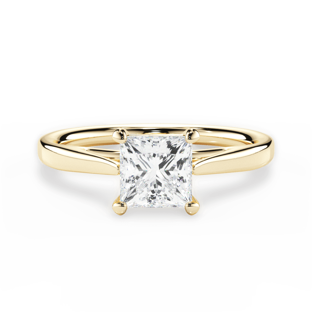 Angie Princess Cut Lab Grown Diamond 18Kt Yellow Gold Engagement Ring
