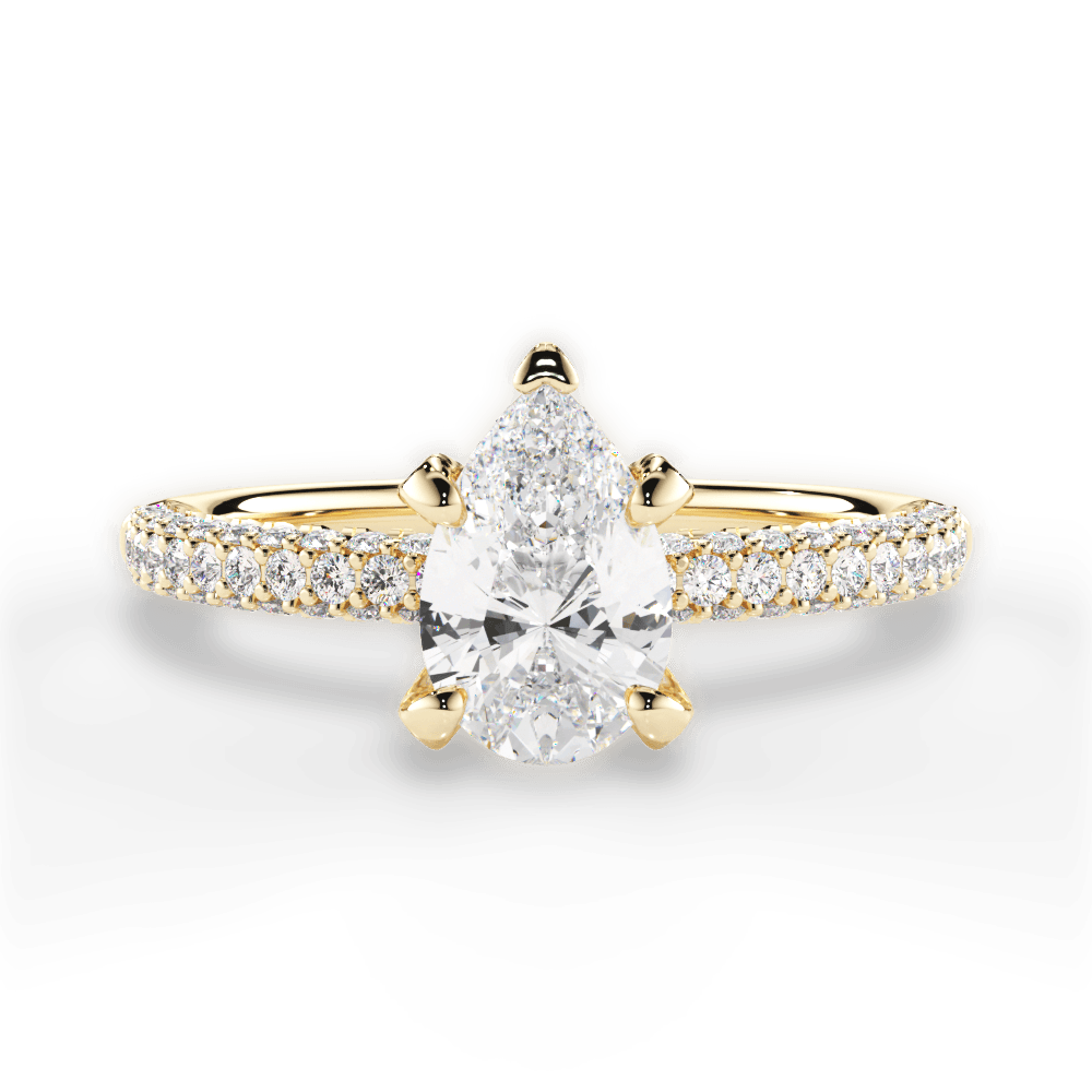 Lisa Pear Cut Lab Grown Diamond 18Kt Yellow Gold Engagement Ring