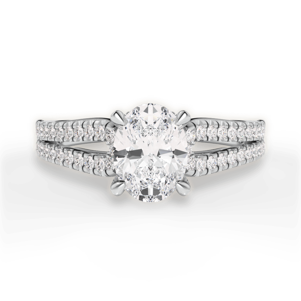 Jessica Oval Cut Lab Grown Diamond 18Kt White Gold Engagement Ring