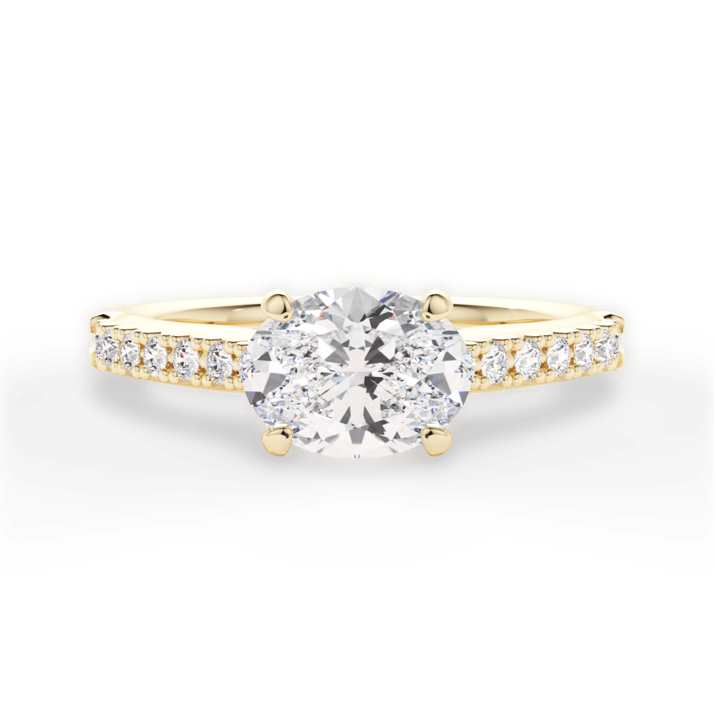Diane Oval Cut Lab Grown Diamond 18Kt Yellow Gold Engagement Ring