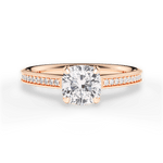 Janet Cushion Cut Lab Grown Diamond 18Kt Rose Gold Engagement Ring