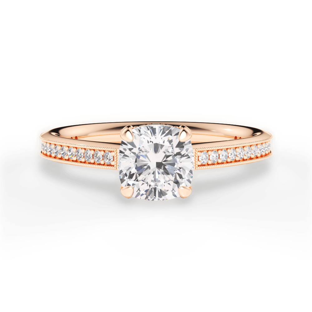 Janet Cushion Cut Lab Grown Diamond 18Kt Rose Gold Engagement Ring